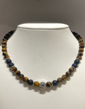 ebedi - tiger eye and lava beads necklace