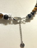 ebedi - tiger eye and lava beads necklace